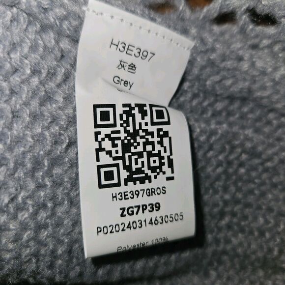 Grey Oversized Boho Crochet Cardigan Cozy Long Sleeve Layer Womens S Small NEW - Picture 6 of 7